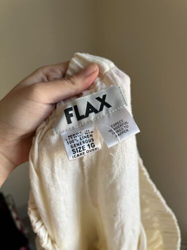 FLAX Women's Linen Cargo Pant in Ivory Size 1G/1X *missing drawstring* - Picture 4 of 4