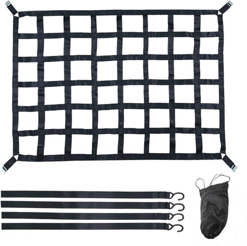 42" x 50" 1100lb Heavy Duty Cargo Net w/Cam Buckles & S-Hooks For Pickup Trucks - Picture 9 of 18