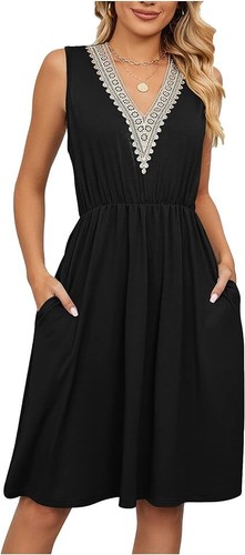 Spring and Summer Solid Color with Pocket Waist Dress - Picture 10 of 30