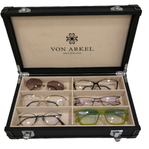 Von Arkel 6  Slot Eyeglass & Sunglass Storage Box Glasses Display Case Organizer - Picture 7 of 11