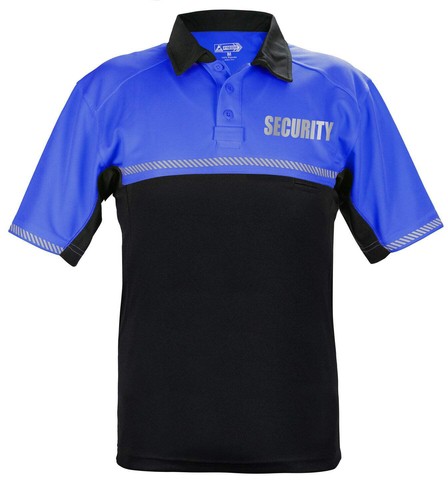 100% POLYESTER JERSEY KNIT TWO TONE REFLECTIVE SECURITY BIKE PATROL POLO SHIRTS - Picture 19 of 38