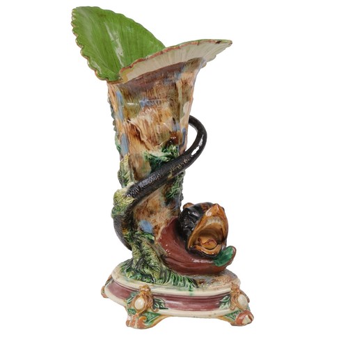 Majolica Pottery Dolphin Vase H30cm Circa 1860 - Picture 5 of 24