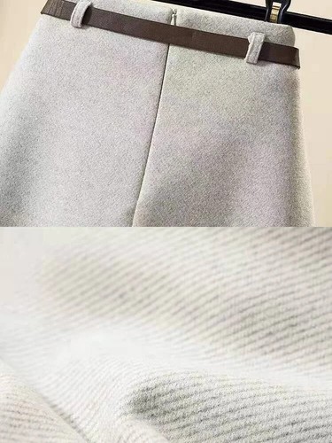 Winter Skirt Women High Waist Thick Belt Skirts Solid Office Elegant Lady A Line - Picture 5 of 15