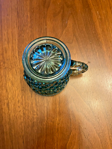 MINT Vtg 1960's Anchor Hocking Wexford Green Diamond Cut Creamer 4.25"x4.75" - Picture 4 of 7