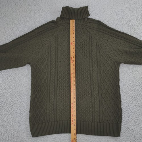 Nike Life Cable Knit Turtleneck Sweater Mens Small Cargo Khaki Olive FB7770-325 - Picture 11 of 19