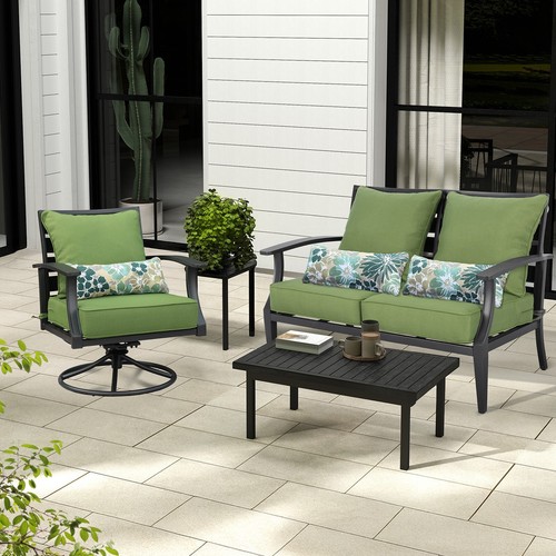 Aoodor 24''x24''Outdoor Patio Furniture Dining Deep Chair Cushion Set w/2 Pillow - Picture 45 of 98