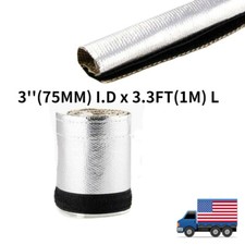 Aluminized Metallic Heat Shield Sleeve Insulated Wire Hose Cover Wrap 3 3.3ft Aluminized Metallic Heat Shield Sleeve Insulated Wire Hose Cover Wrap 3 3.3ft