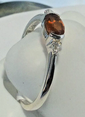 925 Sterling Silver KYANITE OVAL CUT 7x4mm W-Accents GEMSTONE Ring Size 7. - Picture 8 of 15