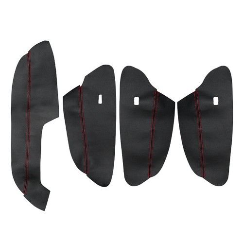 Black Leather Door Armrest Panel Protective Cover Trim For BMW X5 E70 2007-2013 - Picture 2 of 6