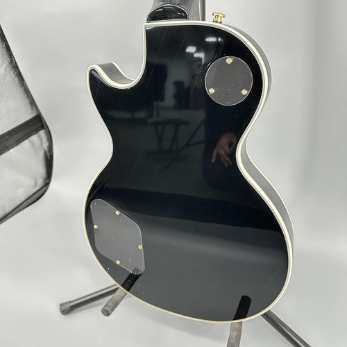  LP  black Electric Guitar 2H Pickups Gold Part Black Pickguard solid - Picture 11 of 14