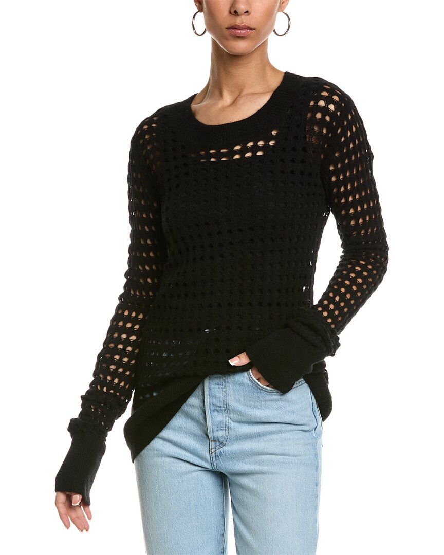 Кашемировый свитер открытой вязки Brodie Cashmere Женский черный M