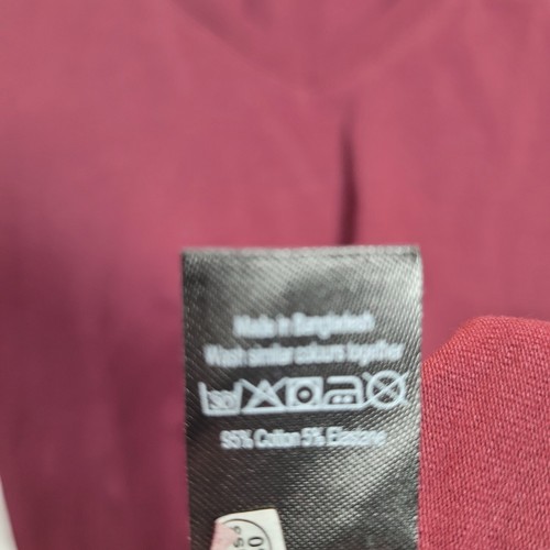 George T-Shirt Women Size 10 Claret Short Sleeve Stretch Top - Picture 7 of 7