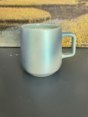 Starbucks 2021 Iridescent Turquoise Blue Mermaid Ocean Shimmer Pearl mug -14oz - Picture 2 of 6