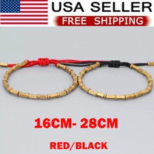 Red/Black Tibetan Buddhist Long Copper Beads Healing Lucky-Rope Bracelet Bangle
