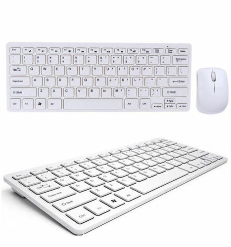 MINI SLIM 2.4GHz Tastiera e Mouse Wireless per USB PC Laptop Computer bianco - Imagen 1 de 1