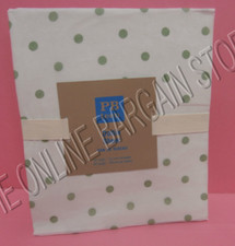 2 Pottery Barn PB Teen kids dottie dot sheers drapes curtains panels 44x63 GREEN