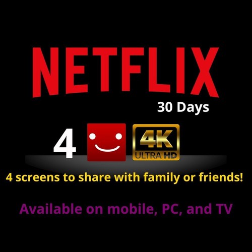 1 Month 4K 4 SCREENS SHARED PROFILE GIFT CARD ACCOUNT PREMUIM LOW PRICE - Picture 7 of 24