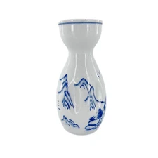 Pier 1 Cobalt blue white Mandarin Saki Dispenser Vessel Vase Bar ware Japanese a