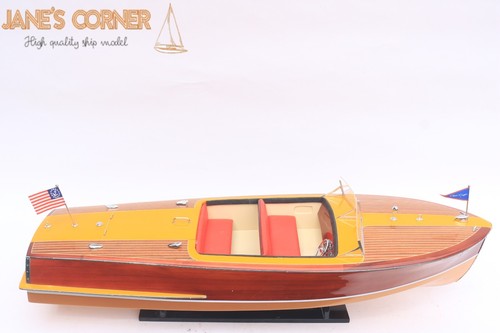 36.2 Inch CHRIS-CRAFT RIVIERA 1954 model 92 cm- speedboat model boat handicrafts - Picture 4 of 16