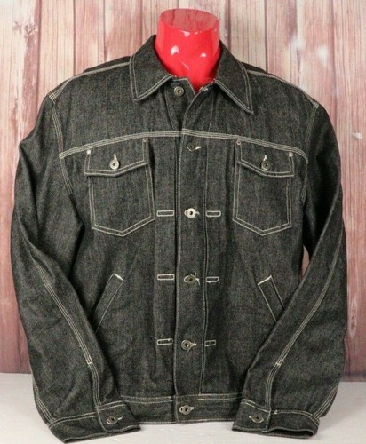 Black Denim Jean Jacket USA D67-62W | eBay