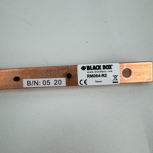 20" Black Box Pure Copper Grounding Rack Mountable Busbar Ground Bar RM064-R2 - Picture 2 of 4