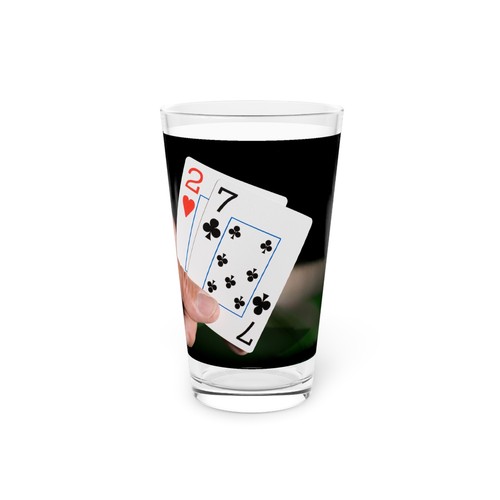 Poker-Thema 16 Unzen Pint Glas - "Ich falte nicht einmal meine Wäsche" Design - Bild 3 von 5