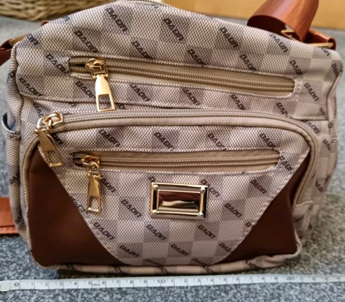 Womens Checkered Cross Body Bag Multi Compartments Organiser Shoulder Bag - Picture 9 of 12