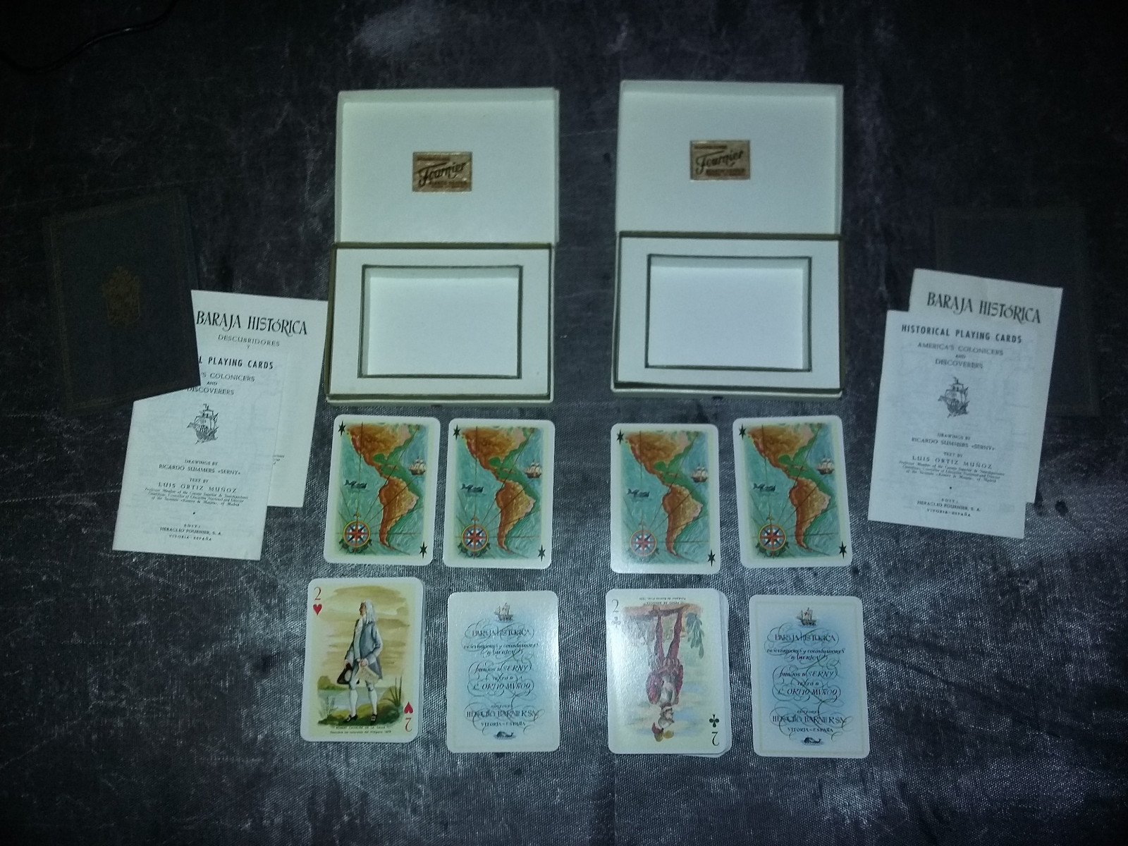 2 X 54 Historical Playing Cards Discoverers & Colonizers America - FOURNIER 1960 2 X 54 Historical Playing Cards Discoverers & Colonizers America - FOURNIER 1960