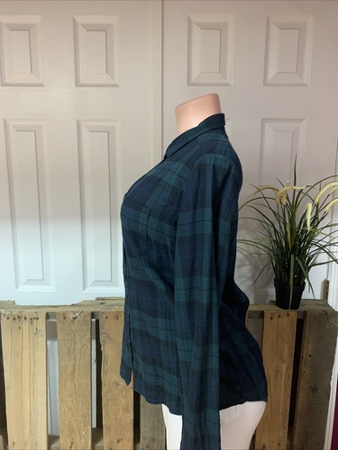 Massimo Dutti Woman’s Blue , Green Plaid Button Down Shirt Sz 10 - Picture 2 of 7
