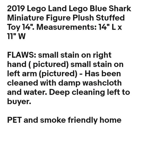 Legoland Lego 14" Guy in Blue Shark Suit Minifigure Plush Stuffed Toy, 2019 - Picture 2 of 16