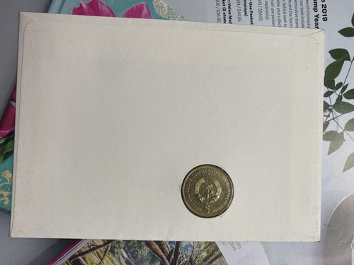 Germany DDR 1990 Railway Train Leipzig Dresden FDC coin cover - Picture 2 of 2