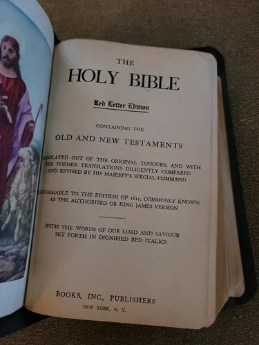 Vtg Holy Bible Red Letter Edition 1956? Books Inc USA Estate Find - Bild 8 von 19