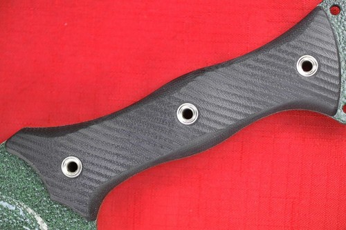 Busse Custom HUCK .235" Moss Green INFI Blade w/CBTs, Magnum Textured Black G10 - Picture 3 of 12