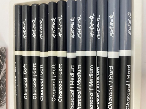 MONT MARTE Kohle Bleistift 12 Set Kunst Skizzieren Zeichnen 6 weich 4 mittel 2 hart - Bild 7 von 9