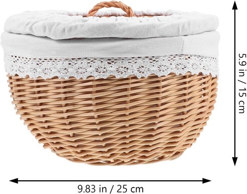 Durable Round Serving Basket with Lid - 9.84" Wicker Food Storage Solution - Picture 7 of 11