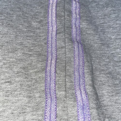 Arizona Jeans Kids Purple Glitter Striped Sweatpants Size Medium 10/12 - Picture 4 of 9