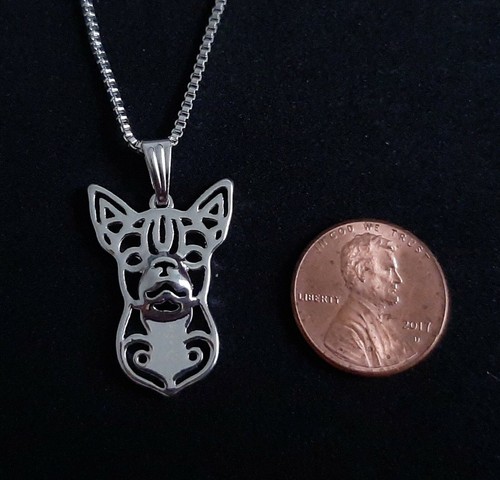 New Silver Dog Breed Art Deco Pendant Necklace with 18" Chain Dog Lover Gift - Picture 49 of 49