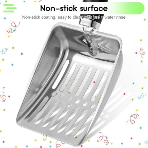 Cat Litter Scoop Aluminum Alloy Sifter Non-Stick Kitty Metal Scooper Heavy Duty - Picture 5 of 6