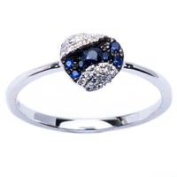 E Vs Quality 14kt Gold Genuine Diamond, Blue Sapphire Fine Gemstone Ring Sz. 6.5 on sale E Vs Quality 14kt Gold Genuine Diamond, Blue Sapphire Fine Gemstone Ring Sz. 6.5 on sale