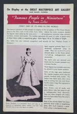 1950s Lake Wales FL Art Gallery Zeller Miniature Famous People Vtg Brochure