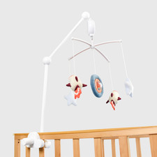 27 in White Wooden Crib Mobile Arm 360 Adjustable Angle Baby Mobile Arm Crib Box