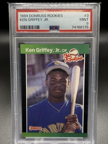 ⚾️🔥1989 Donruss Ken Griffey, Jr. (RC) The Rookies #3 Mariners Legend PSA 9🔥⚾️