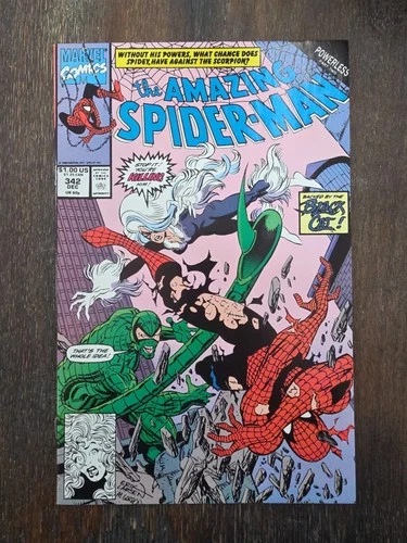 AMAZING SPIDER-MAN #342 (1990) ERIK LARSON COVER- BLACK CAT UNREAD NM- CONDITION