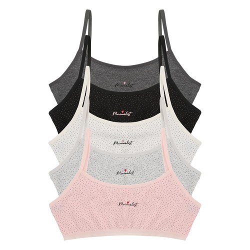 Training Bra for Teen Girls - Cotton Crop Cami for Girls Bralette 5-Pack, Ass... - Picture 2 of 5
