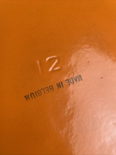 DESCOWARE Belgium Enamel Oval Cast Iron FE 12 Dutch Oven Orange Flame LID ONLY - Picture 9 of 11
