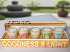 Mini Decorative Glass Votive Candles 5 Count Soy Wax Unscented Decor Gift Set