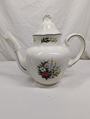 Royal Tudor Grindley of Stoke Poinsettia England Coffee Tea Pot