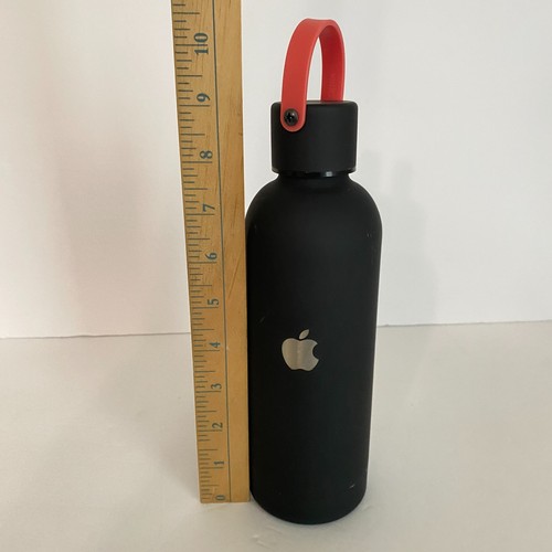 Apple Logo Black 17oz Stainless Steel Water Bottle BPA-Free Red Handle - Picture 18 of 18