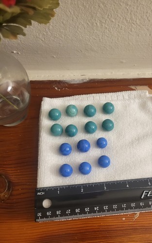 14 Vintage Marbles (Teal & Blue) - Picture 5 of 6