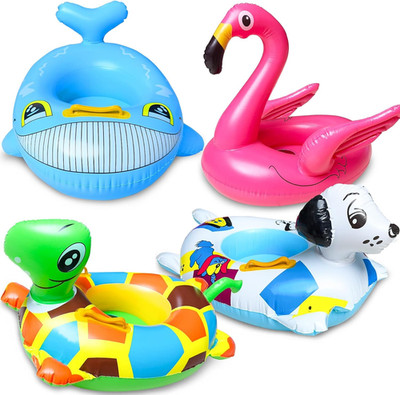 4 Pack Inflatable Pool Floats for Toddler Age 3-7 Animal Swim Tube Rings for Kid